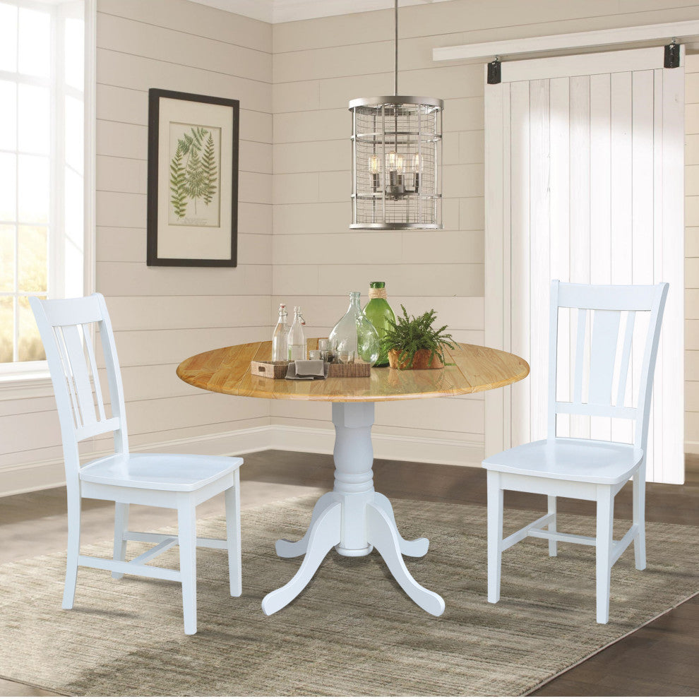 42 in. Dual Drop Leaf Table with 2 Splat Back Dining Chairs