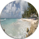 Barbados Island White Seashore, Seascape Round Metal Wall Art, 23"