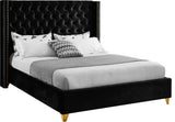 Barolo Velvet Upholstered Bed, Black, King