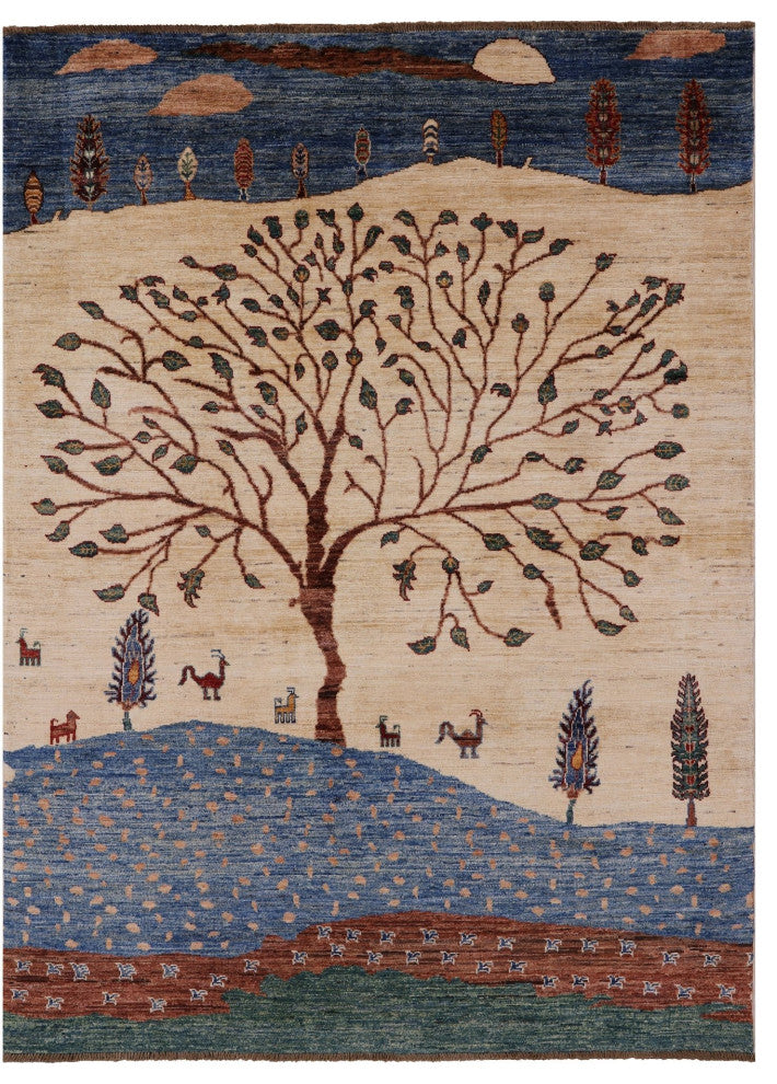 4' 9" X 6' 4" Tribal Persian Gabbeh Hand Knotted Rug - Q12290