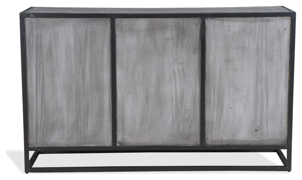Raven Mango Wood Sideboard With Black Iron