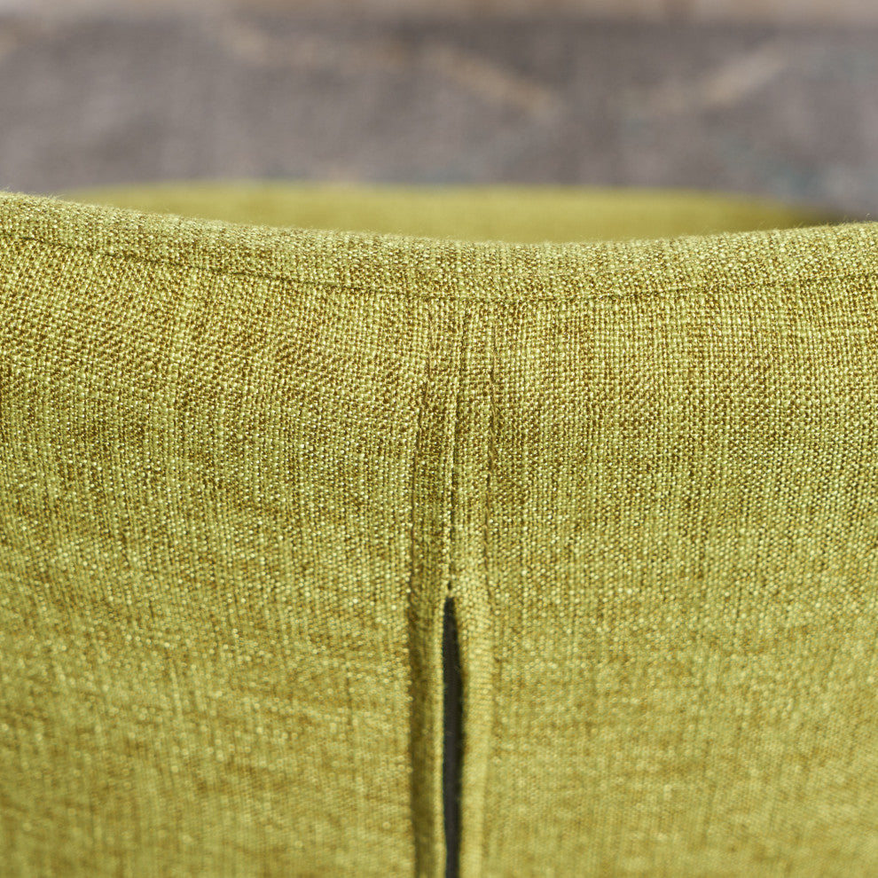 GDF Studio Serra Mid Century Fabric Dining Chairs, Set of 2, Green/Dark Brown