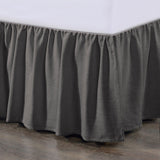 Lily Gathered Linen Bed Skirt, Queen Slate