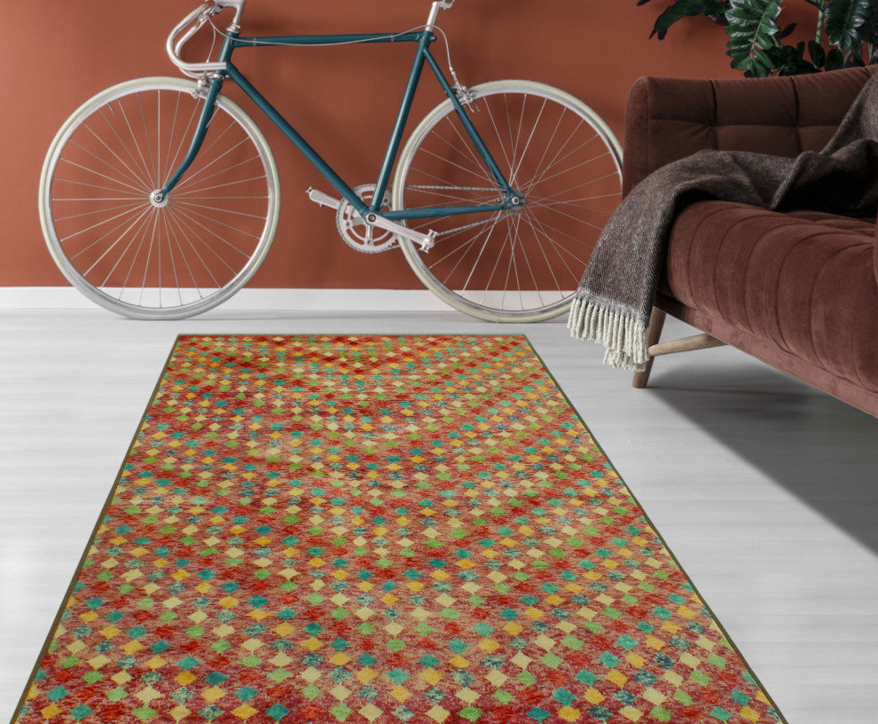 Balochi KoLight en Rust/Turquoise Rug, 5'0x8'1
