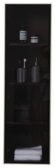 LUCE 13" Wall Mount Modern Bathroom Side Cabinet, Dark Walnut/Dark Gold