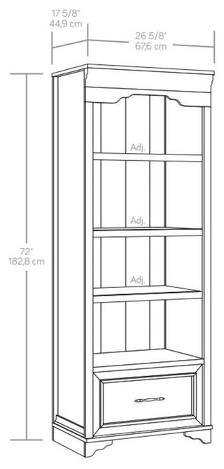 Sauder Rollingwood Engineered Wood 4 Shelf Bookcase in Brushed Oak