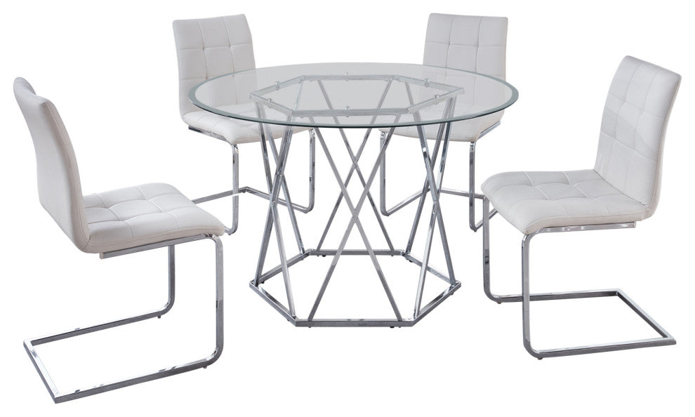 Escondido 5-Piece Dining Set, White