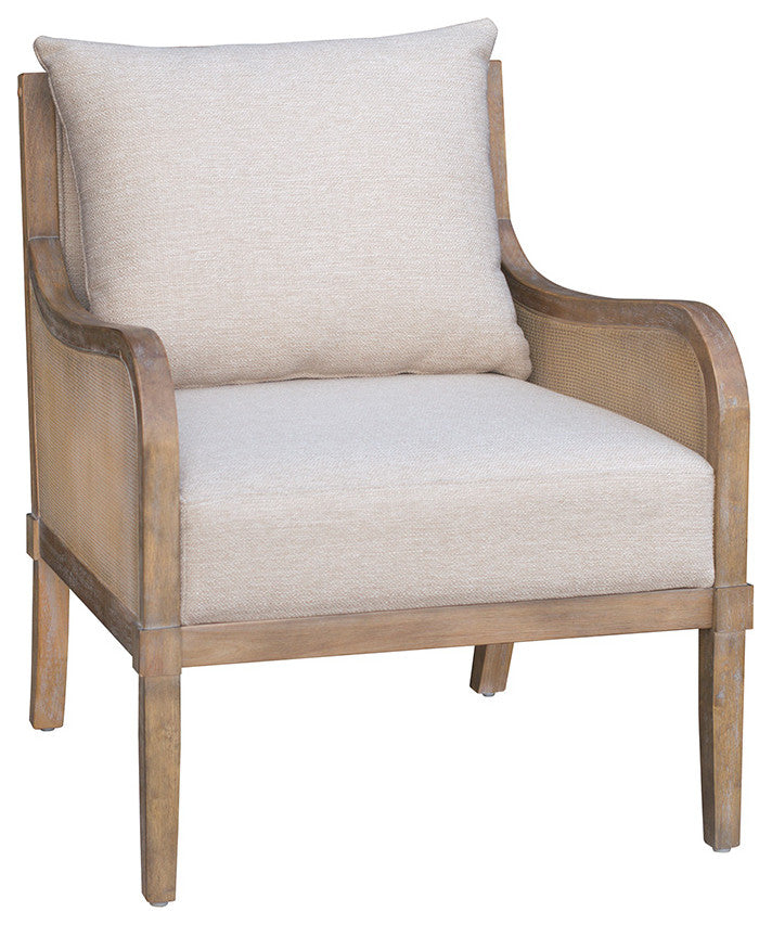Martha Stewart Morgan Cane Accent Chair With Removable Back Cushion