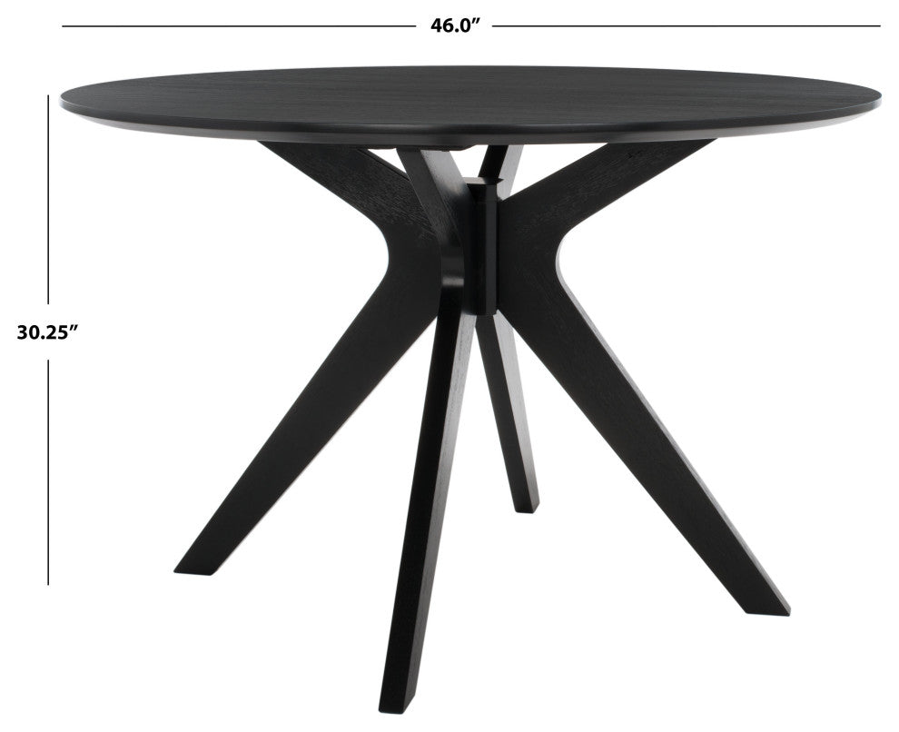 Safavieh Couture Carolee 46" Round Dining Table, Black