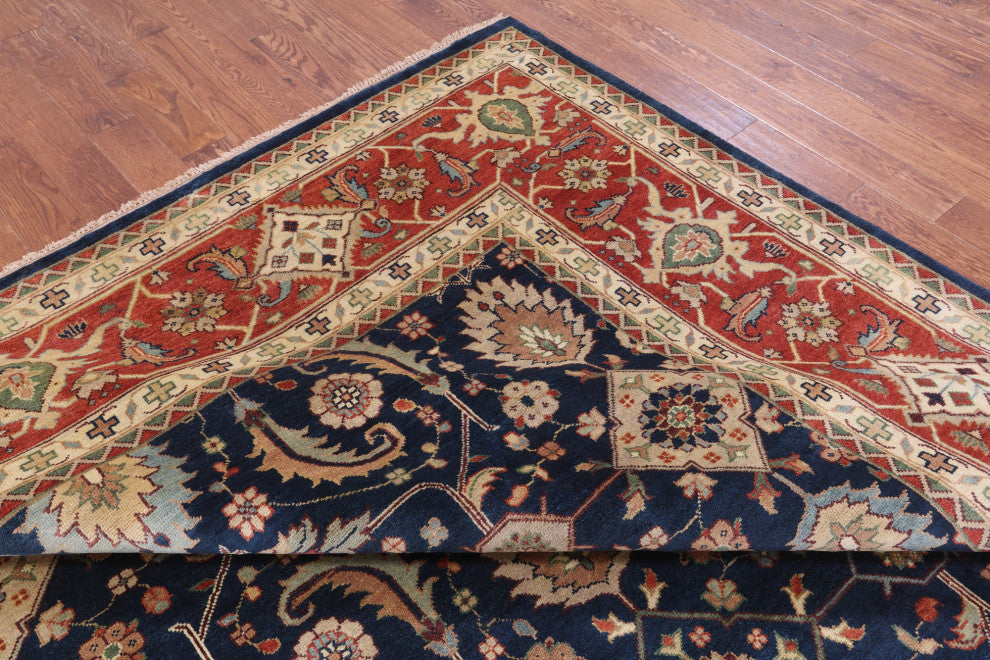 Heriz Serapi Handmade Wool Rug 10' 1" X 13' 9" - Q16013