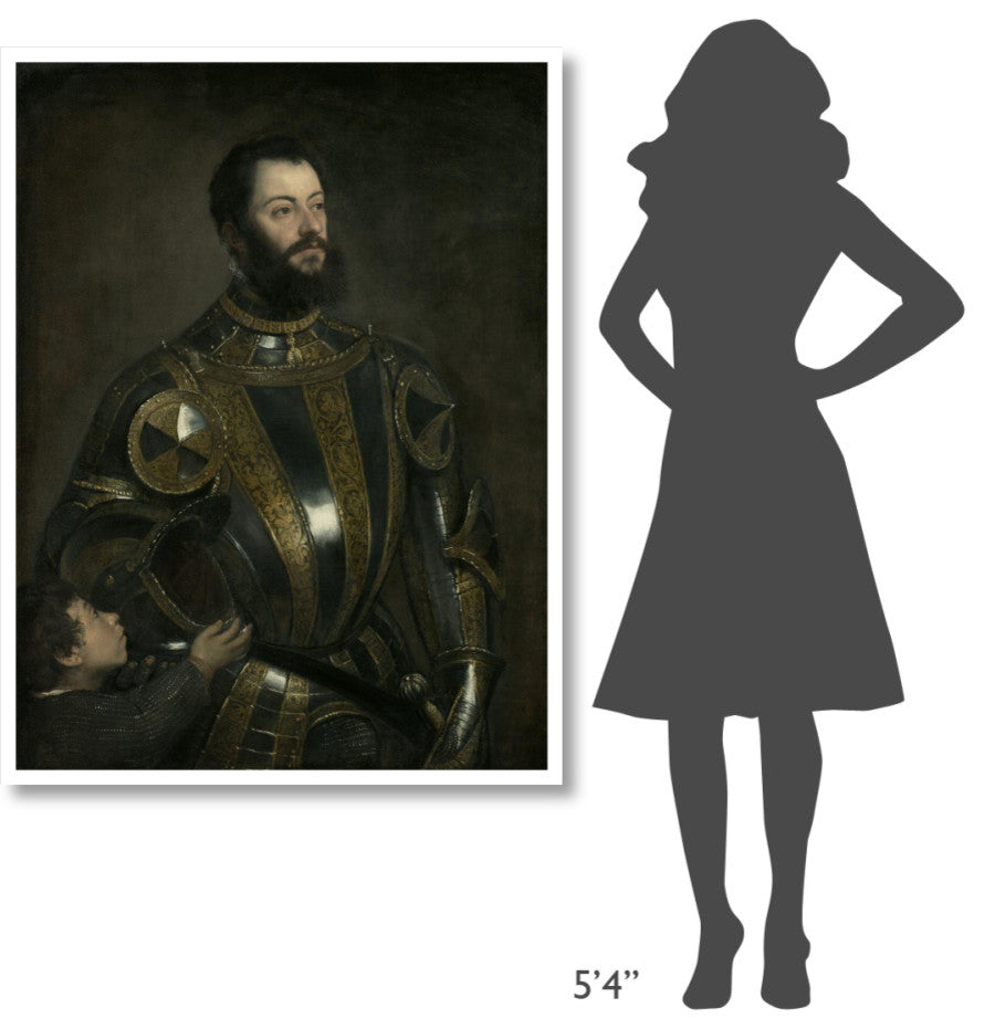 "Portrait of Alfonso d'Avalos, Marchese del Vasto, in Armor" Paper Art, 38"x50"