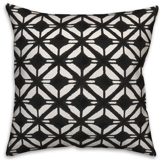 Black Watercolor Diamond 20x20 Throw Pillow