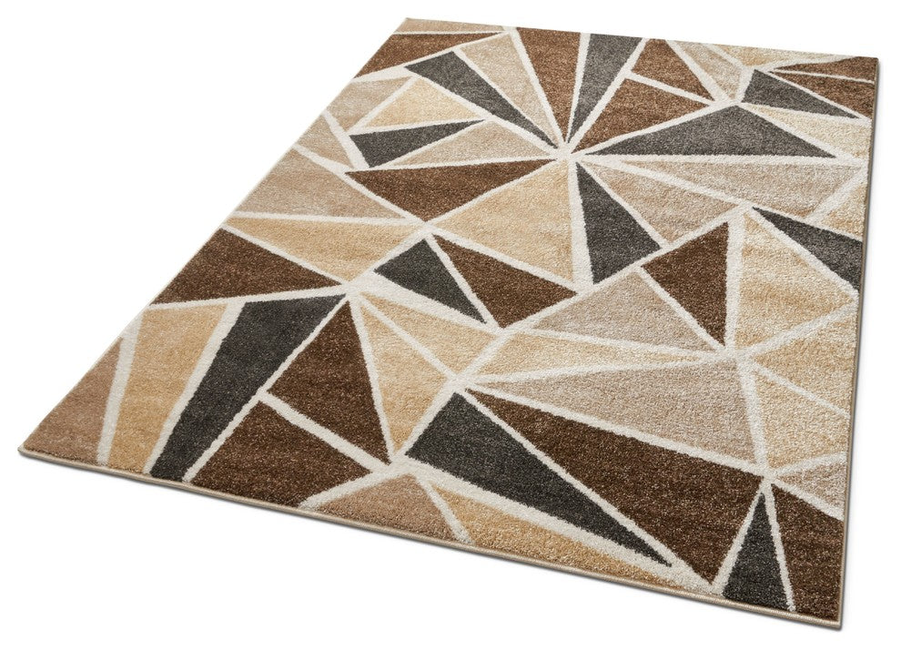 Well Woven Serenity Blossom Modern Geometric Triangles Ivory Area Rug SE-02