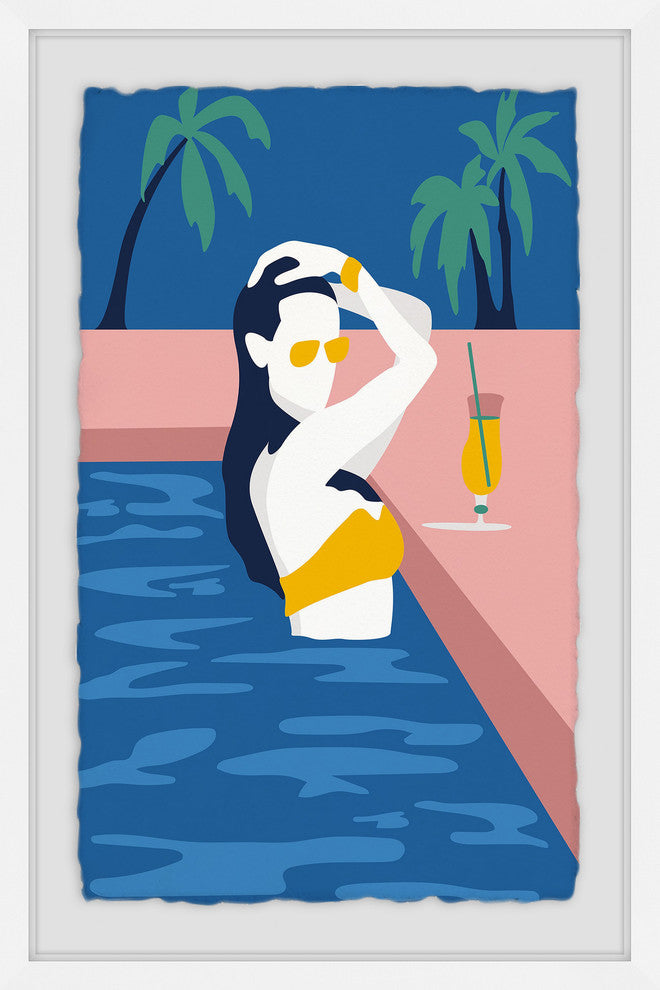 "Pool Drink" Framed Painting Print, 20"x30"