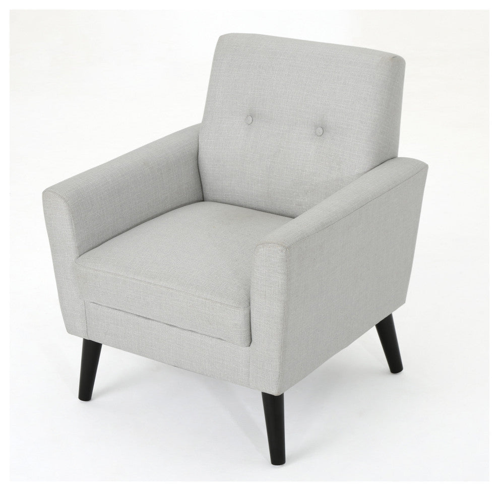 GDF Studio Sierra Mid Century Fabric Club Chair, Light Gray