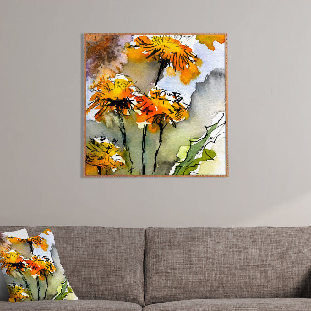 Ginette Fine Art Dandelions Framed Wall Art
