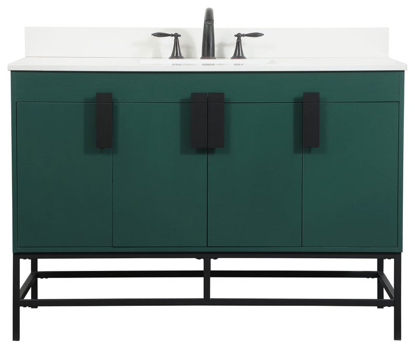 VF48848MGN-BS 48" Single Bathroom Vanity, Green With Backsplash