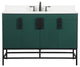 VF48848MGN-BS 48" Single Bathroom Vanity, Green With Backsplash