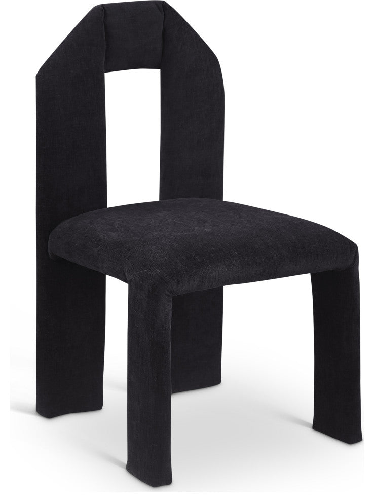 Bennett Upholstered Dining Chair, Set of 2, Black, Chenille Fabric