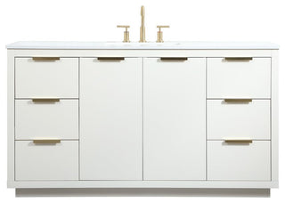 Bethany Single Bathroom Vanity, White, 60"