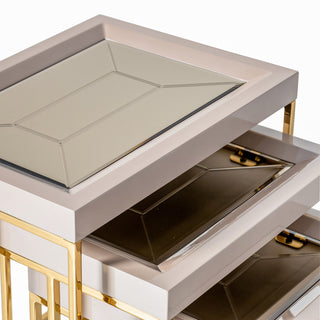 Carmela Nesting Tables Set of 3 Shimmering Ivory