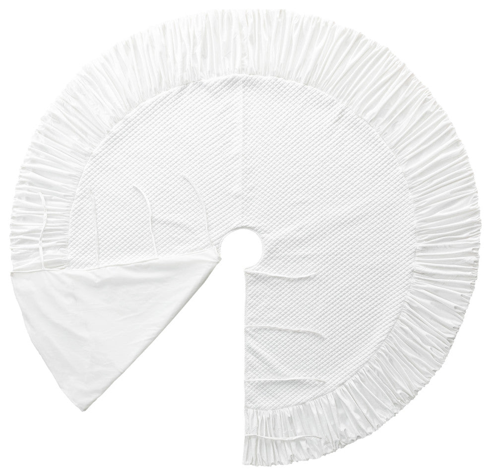 72"D Velvet Ruffled Christmas Tree Skirt