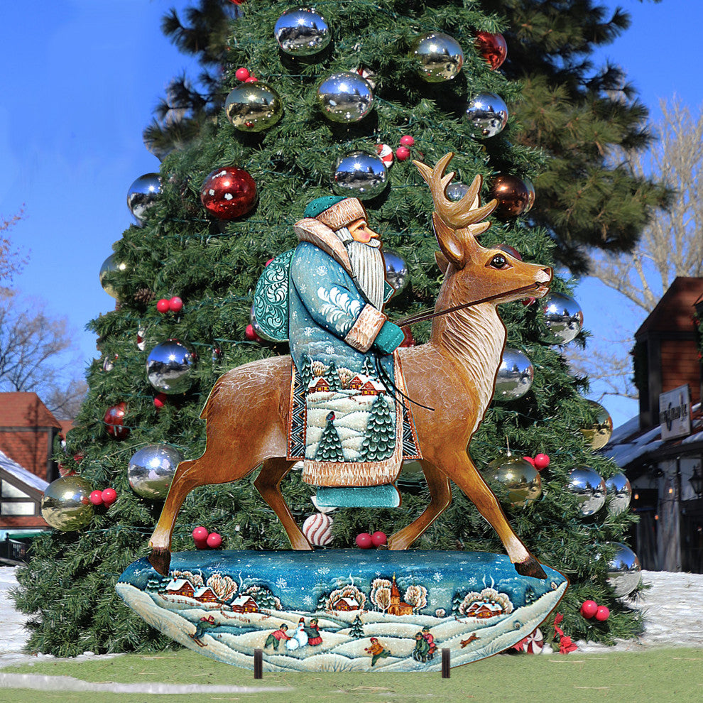 Reindeer Santa Free Standing  Garden Decor