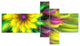 Dance of Yellow Exotic Flower, Floral Canvas Art Print, 60"x32", 5 panels