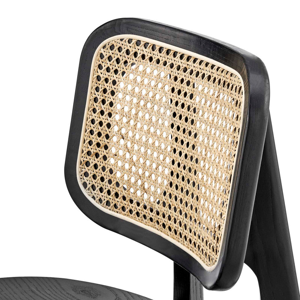 Side Dining Chair, Set of 2, Black, Wood, Modern, Cafe Bistro Hospitality
