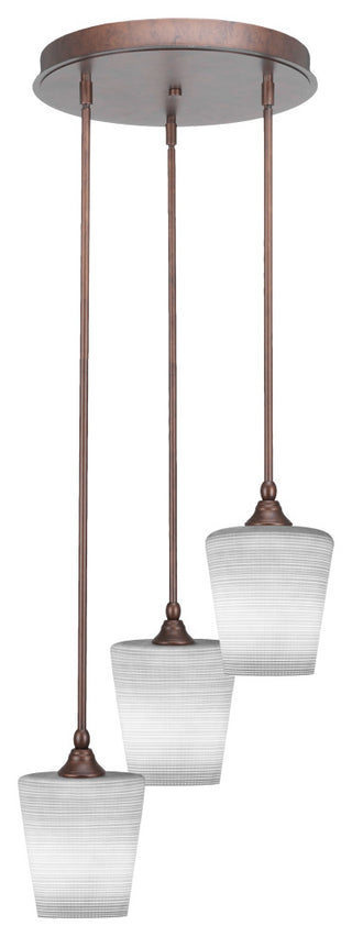 Empire 3-Light Cluster Pendalier, Bronze/White Matrix