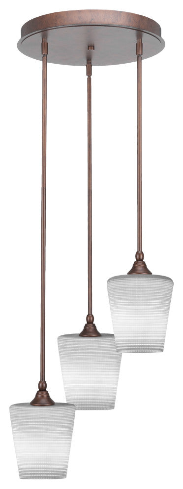 Empire 3-Light Cluster Pendalier, Bronze/White Matrix