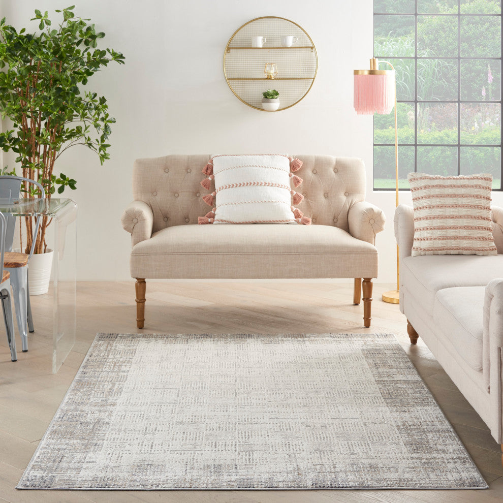 Nourison Elation 2' x 3' Ivory Grey Modern Indoor Area Rug