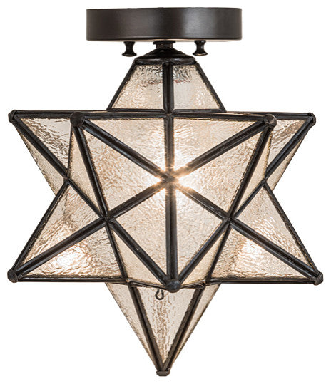 Meyda lighting 150958 12"W Moravian Star Clear Seedy Flushmount