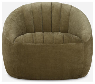 Uttermost 23856 Narrows 37"W Wood Framed Polyester Accent Chair - Moss Green