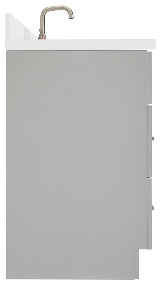 Ariel Hamlet 49" Oval Sink Bath Vanity White Quartz Grey