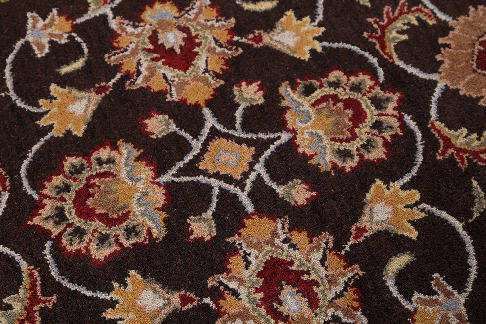 Oushak Hand Tufted Floral Oriental Area Rug, Brown, 4x6'