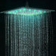 16" Oil Rubbed Bronze Square Color Changing LED Rain Shower Head, Solid Brass