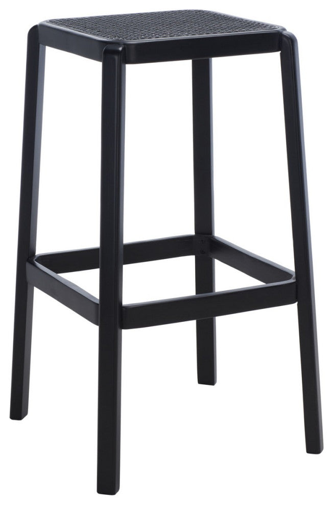 Safavieh Silus Backless Cane Bar Stool, Black