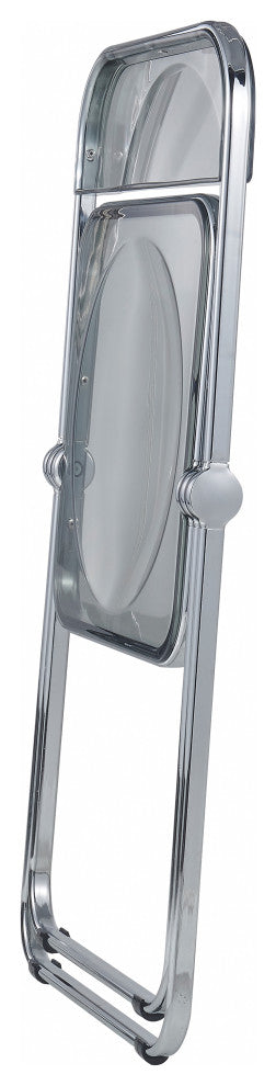 LeisureMod Lawrence Acrylic Folding Chair With Metal Frame