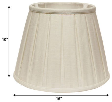 16" White Slanted Paperback Linen Lampshade With Box Pleat