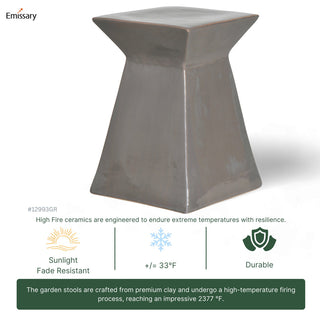 Gray Upright Garden Stool