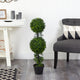 34" Boxwood Double Ball Topiary Artificial Tree, Indoor/Outdoor