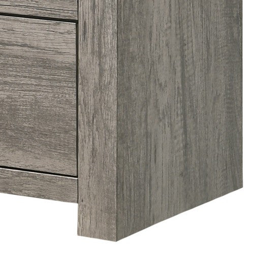 Benzara BM215295 Wooden Dresser With Bar Handles and Grain Details, Gray