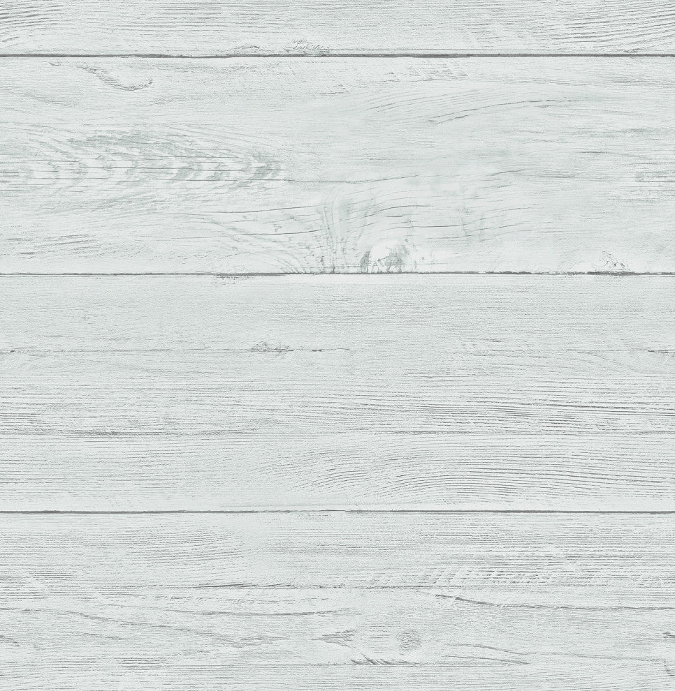 White Washed Boards Aqua Shiplap Wallpaper, Bolt