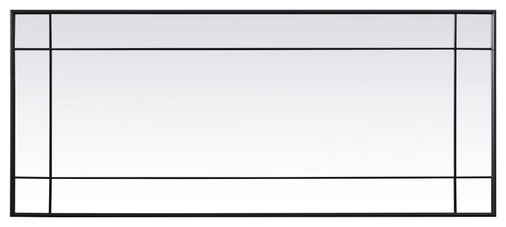 French Panel Full Length Mirror 30x70", Black