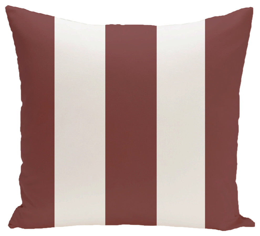 Awning Stripe Stripe Print Pillow, Mahogany, 26"x26"