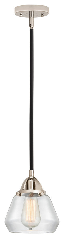Fulton Mini Pendant, Black Polished Nickel, Clear, Clear
