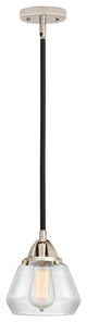 Fulton Mini Pendant, Black Polished Nickel, Clear, Clear