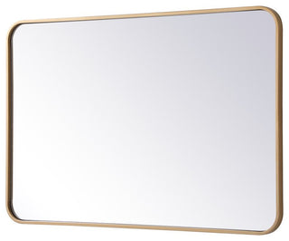 Elegant Decor MR802436BR Soft Corner Metal Rectangular Mirror, 24"x36"