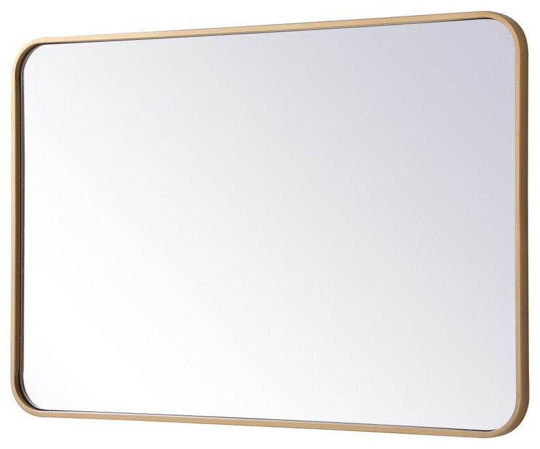 Elegant Decor MR802436BR Soft Corner Metal Rectangular Mirror, 24"x36"